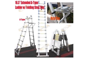 16.5 Feet A-Type Multi-Purpose Extension Aluminum Telescopic Telescoping Ladder